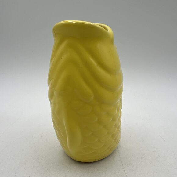 Small Bistro Brights Yellow Gurgling Gluggle Jug Koi Fish Pitcher Creamer 5" - Picture 3 of 8